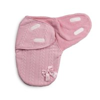 SW120-P: Pink Cable Swaddle Wrap w/Bow